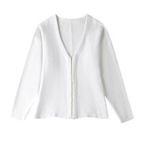 Fashion White Polyester Knitted Jacket