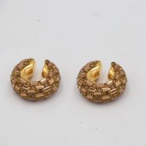 Fashion Gold Alloy Diamond-encrusted C-shaped Ear Clips
