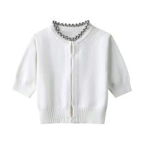 Fashion White Metallic Ball Knitted Jacket