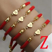 Fashion Z Red Titanium Steel 26 Letter Love Cord Braided Bracelet