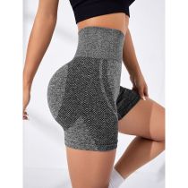 Fashion Grey Seamless Cutout Yoga High Waist Shorts