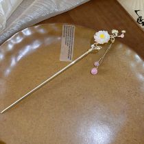 Fashion Hairpin-pink Flower Pearl Tassel Hairpin