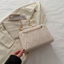 Fashion White Pu Embroidery Large Capacity Shoulder Bag