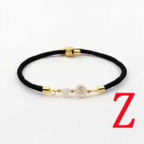 Fashion Z Black Titanium Steel 26 Letter Love Cord Braided Bracelet