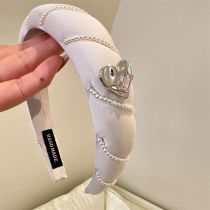 Fashion White Pearl Wrapped Diamond Headband