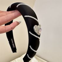 Fashion Black Pearl Wrapped Diamond Headband