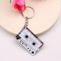 Fashion White-keychain Acrylic Printed Tape Keychain