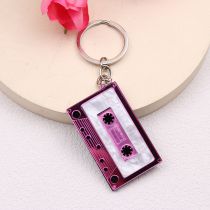 Fashion Rose Red-keychain Acrylic Printed Tape Keychain