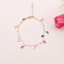 Fashion Colorful Water Drops - Anklet Copper Diamond Drop Anklet