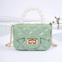 Fashion Green Pvc Diamond Flap Crossbody Bag
