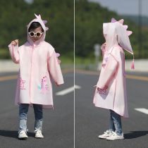 Fashion Pink Dinosaur (dark) Eva Children's Hooded Raincoat