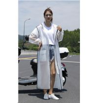 Fashion Semi-transparent Black Border Without Backpack Disposable Eva Transparent Hooded Raincoat