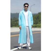 Fashion Blue Four-in-one Disposable Eva Transparent Hooded Raincoat