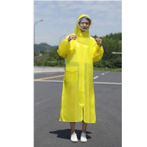 Fashion Yellow Four-in-one Disposable Eva Transparent Hooded Raincoat