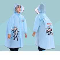 Fashion Blue Robot [upgraded Breathing Holes With School Bag Position] Eva Children's Hooded Raincoat