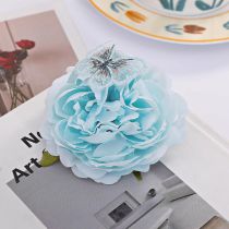 Fashion 6# Light Blue Peony Fabric Flower Hairpin