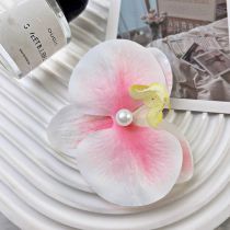 Fashion 1# Pink And White Phalaenopsis Edge Clip Simulated Flower Hairpin