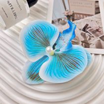 Fashion 4# Blue Phalaenopsis Side Clip Simulated Flower Hairpin