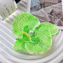 Fashion 6# Green Phalaenopsis Edge Clip Simulated Flower Hairpin