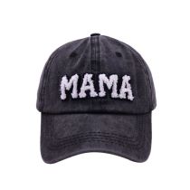 Fashion Black Mama-washed Adult Baseball Cap Letter Embroidered Baseball Cap