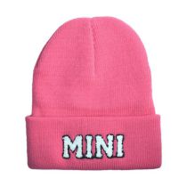 Fashion Mini-pink Beanie Letter Embroidered Knitted Beanie