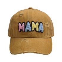 Fashion Turmeric-color Letters Mama Baseball Cap Colorful Letter Embroidered Baseball Cap