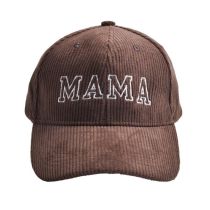 Fashion Brown-mama Corduroy Baseball Cap Letter Embroidered Baseball Cap