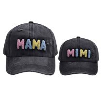 Fashion Black-color Letters Mother-son Baseball Cap Letter Embroidered Parent-child Baseball Cap