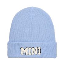 Fashion Sky Blue-mini Knitted Hat Letter Embroidered Children's Woolen Hat