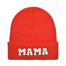 Fashion Fire Red-mama Knitted Hat Letter Embroidered Knitted Beanie