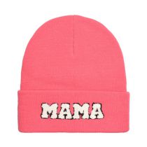 Fashion Sunset Red-mama Knitted Hat Letter Embroidered Knitted Beanie