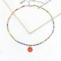 Fashion B#red Colorful Rice Bead Necklace