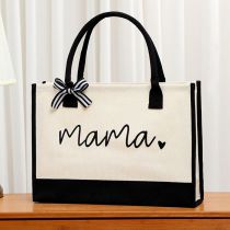 Fashion Bow-mama Letter Print Large Capacity Handbag