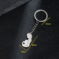 Fashion 7# Stainless Steel Mother Keychain