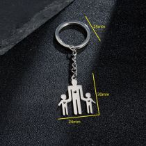 Fashion Family Stainless Steel Graffiti Family Keychain