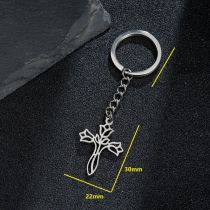 Fashion Cross Stainless Steel Cross Keychain