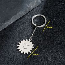 Fashion 8# Stainless Steel Sunflower Keychain