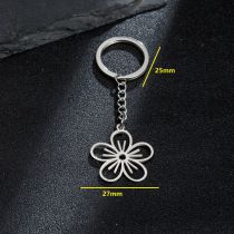 Fashion 3# Stainless Steel Flower Keychain