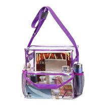 Fashion Purple Pvc Transparent Large Capacity Handbag