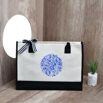 Fashion Blue And White Picture 1 Canvas Print Large Capacity Tote Bag