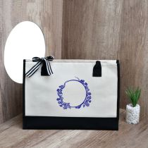 Fashion Blue And White Picture 3 Canvas Print Large Capacity Tote Bag