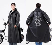 Fashion Black Bear (double Brim + Removable Gloves) Eva Adult Hooded Raincoat
