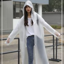 Fashion Pure White No Printing No Backpack Eva Adult Hooded Raincoat