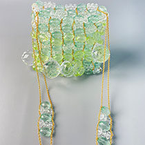 Fashion Blue Green Mixed Color Acrylic Crystal Beaded Small Square Bag Crossbody Bag