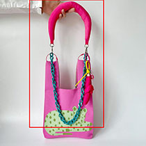 Fashion Rose Red Cotton-filled Thin Chain (excluding Bag) Polyester Cotton Filled Thick Chain Replacement Bag Strap