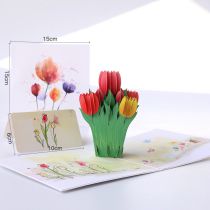 Fashion Tulip 3d Paper Sculpture Greeting Card