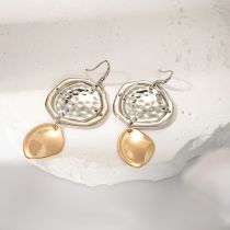 Fashion Gold And Steel Copper Irregular Earrings