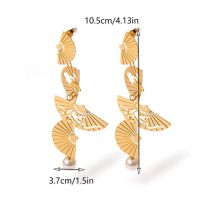 Fashion Gold Stainless Steel Sector Earrings