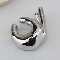 Fashion Silver Metal Gesture Brooch