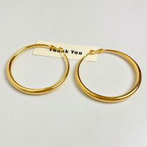 Fashion Golden Large Alloy Round Earrings